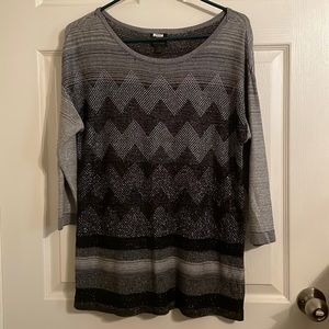 JM Collection, Small Black & Silver Sweater